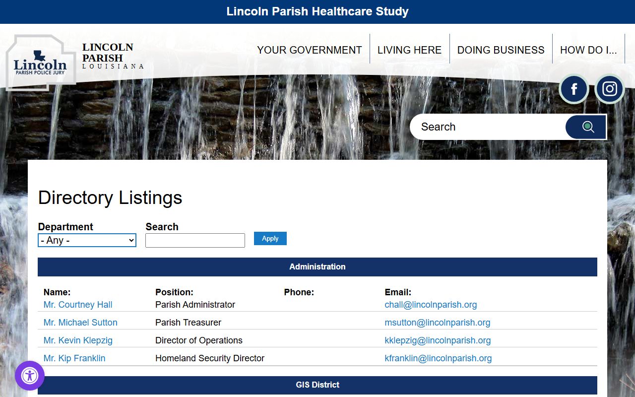 Lincoln Parish Clerk of Court website showing divorce decree record access in Ruston Louisiana